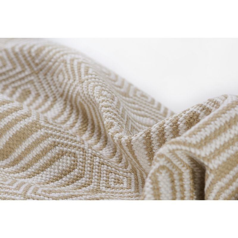 Beige Geometric Flat Woven Synthetic 2' x 3' Rug