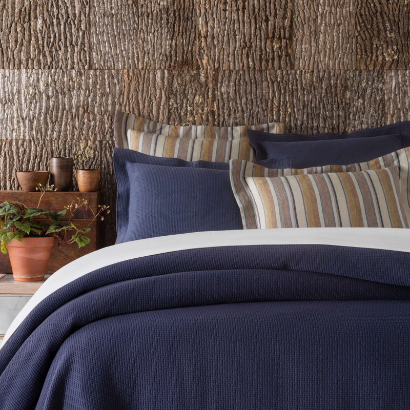 Interlaken Matelasse Coverlet, King Coverlet, Ink