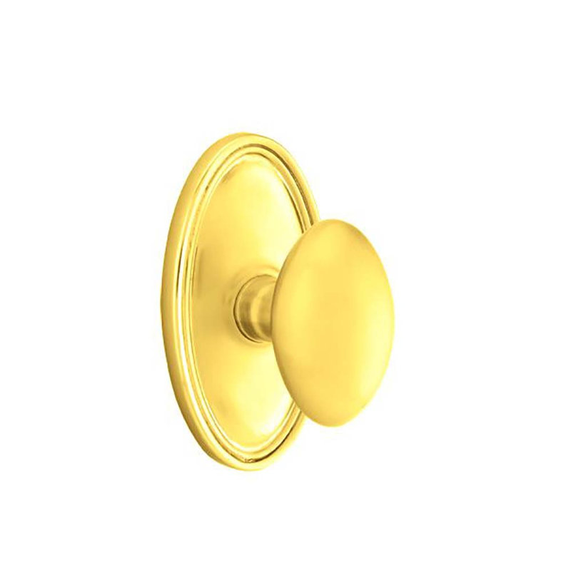 Ensemble de boutons de passage Emtek avec bouton ovale Roestte et œuf, Laiton poli