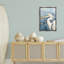 Oiseau de plage sur toile bleue encadrée par Petal Prints Design-1658816094-1658816088