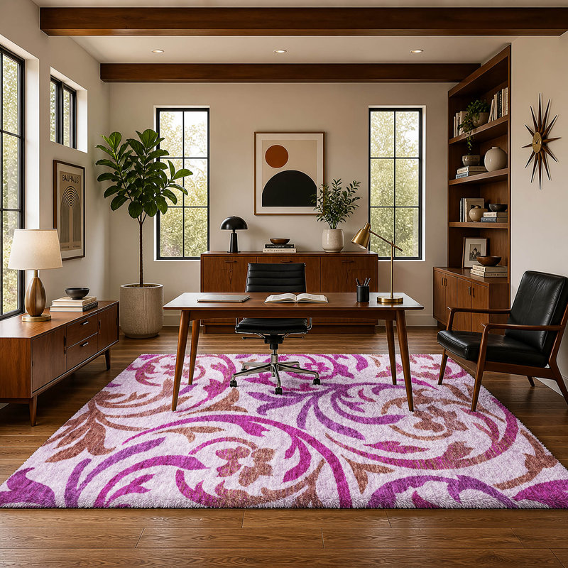 Tapis Dream Shag ADS764 à motifs tourbillonnants, lavable à la machine de qualité supérieure, Lavender, 10' x 14'