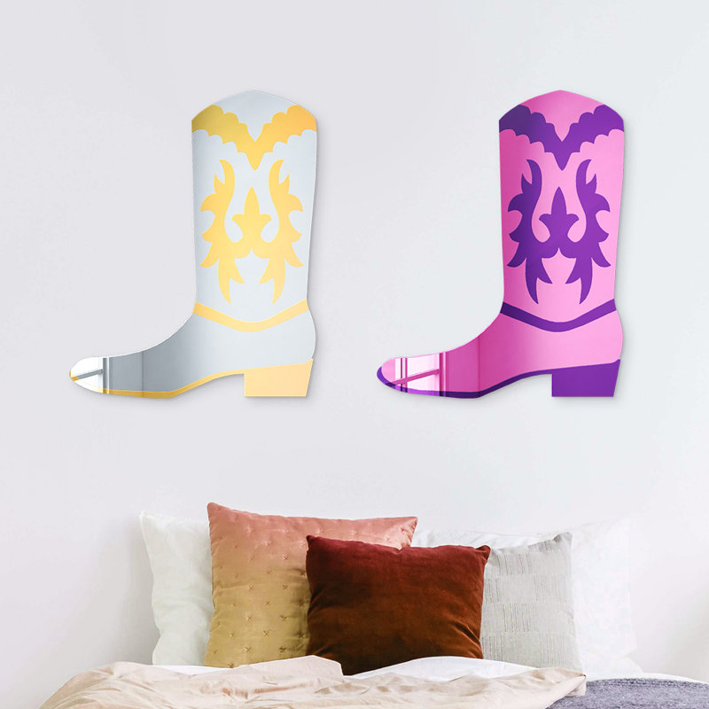 Art mural miroir Cowboy, H 24 po x l 19 po x P 1 po, Or
