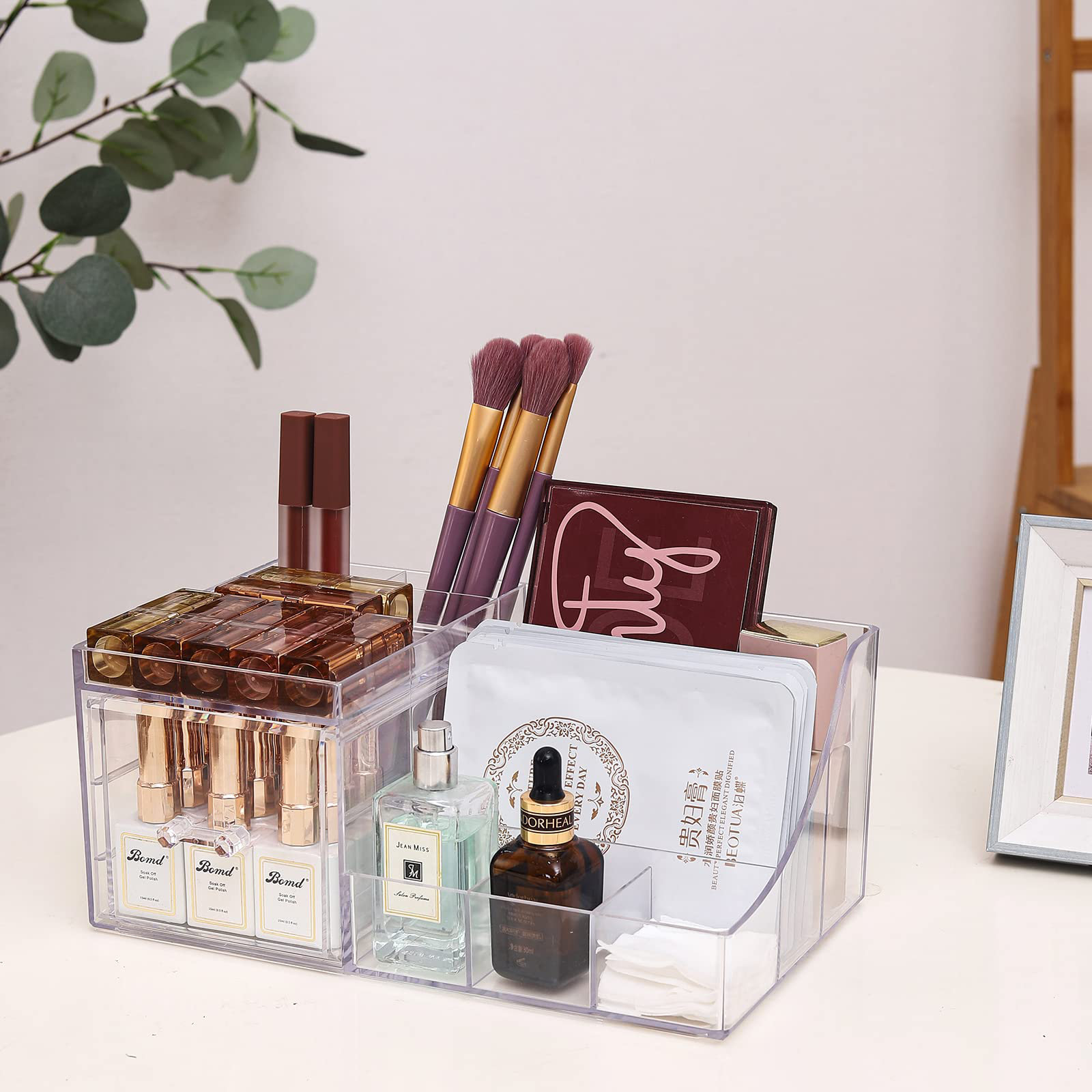 Latitude Run® Acrylic 8 Compartment Makeup Organizer | Wayfair