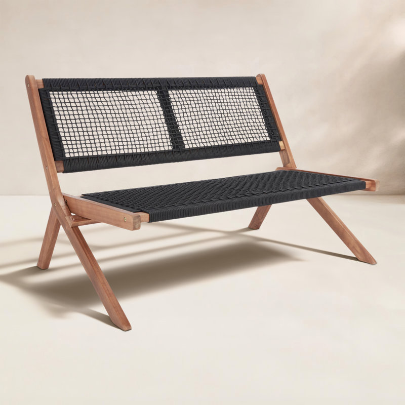 Banc d'extérieur Kismet, Naturel, Noir