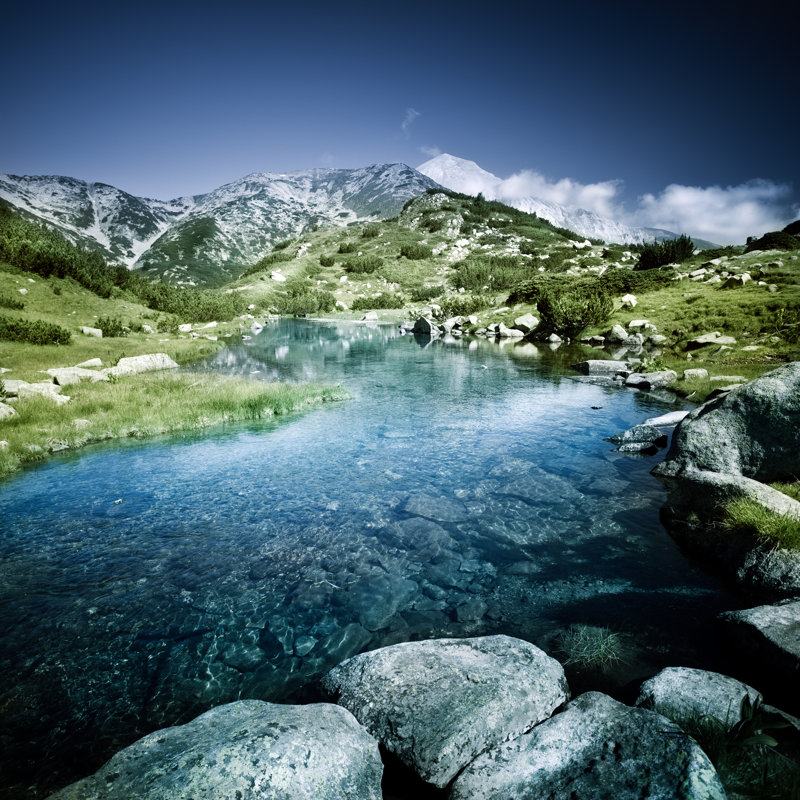 Lake In Mountains by Da-kuk - Wrapped Canvas Print, 122cm H x 122cm W