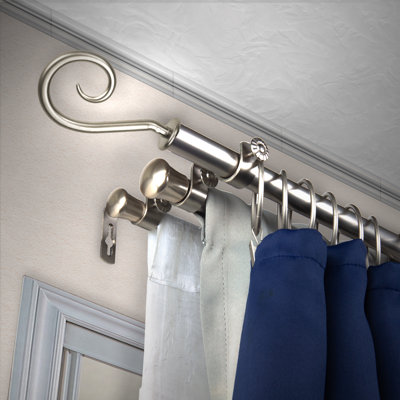 Agilbert Steel Adjustable Triple Curtain Rod