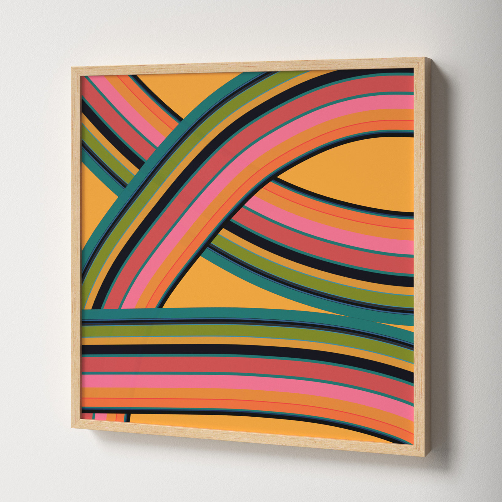 Twist Series I "Fiesta Twist" Print, Brown, 16" H x 16" W x 1.25" D