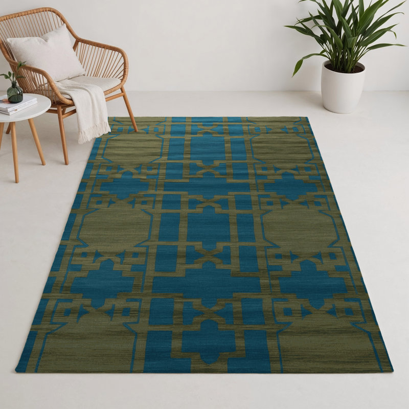 Tapis brun intérieur et extérieur Trellis, Rectangle 5 pi x 7 pi