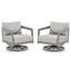 Chaise pivotante d'extérieur en aluminium 2 pièces Heitzman avec coussins gris