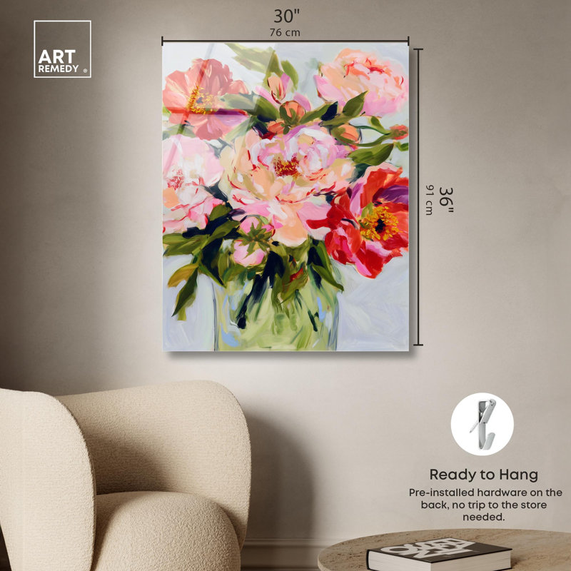 Décoration murale printanière Bloom in Acrylique II par Art Remedy, H 36 po x l 30 po