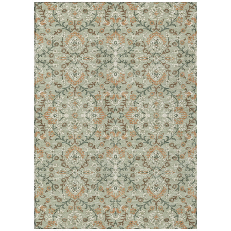 Machine Washable Indoor/Outdoor Chantille ACN2634 Global Rug, Celery, 10' x 14'