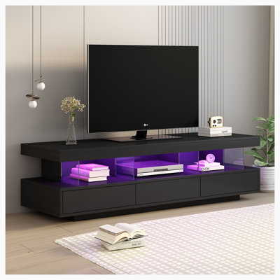 LED TV Stand For 70 Inch TV With Shelves And Storage Drawers -  Ivy Bronx, 166029005EDB4E0182DE62C9859B6866