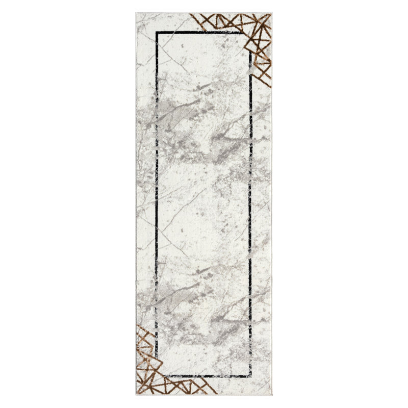 Vladya Abstract Border Area Rug, Runner 2'8" x 7'10"