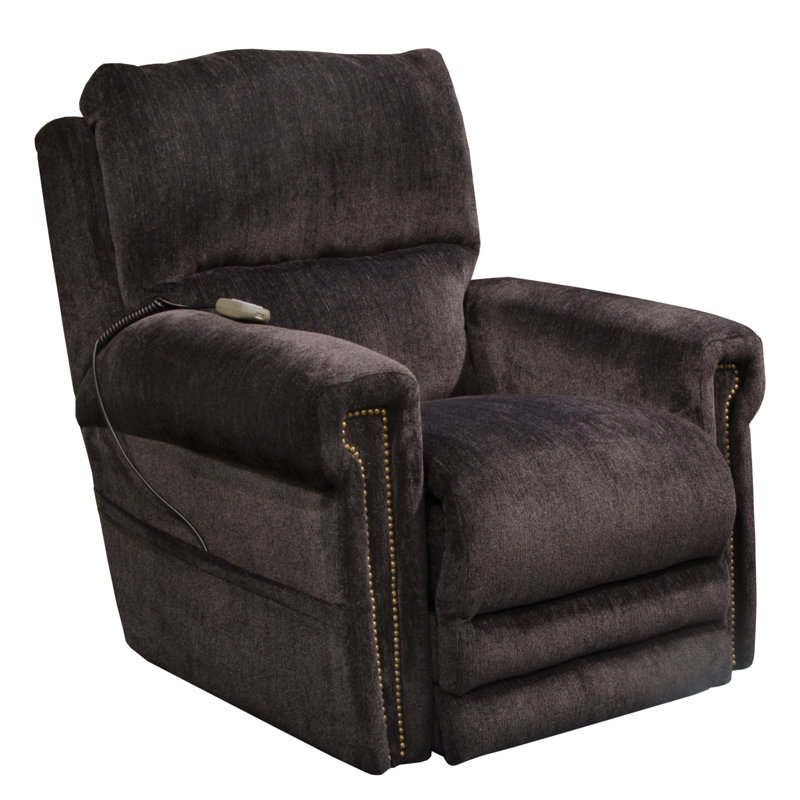 Warner Upholstered Recliner, Adjustable Lumbar, Slate Chenille
