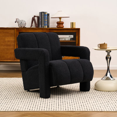 Upholstered Teddy Tufted Armchair by Wrought Studio