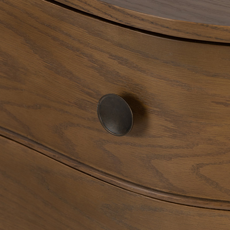 Tiago 3 - Drawer Solid Wood Nightstand, Toasted Oak