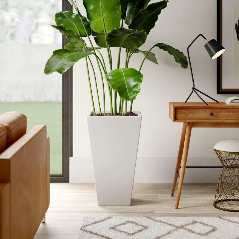 Windsor Tall Tapered Square Planter, 30" H x 15" W x 15" D, White