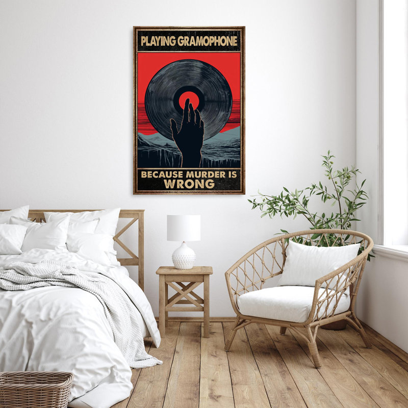 «Izelia jouant du Gramophone sur toile», impression, H 36 po x l 24 po x P 1,25 po