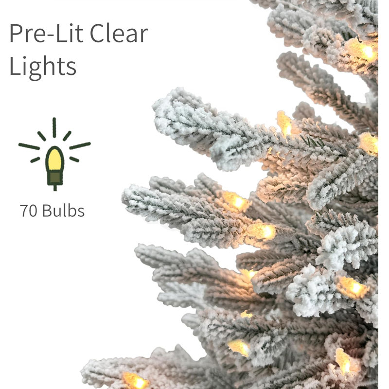 Sapin de Noël artificiel en pot 4,5 pi avec 70 lumières claires homologuées UL