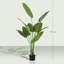 HOMCOM 160cm Artificial Bird of Paradise Plant with Flocking in Pot, Green