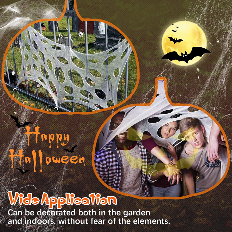 450 sqft Spider Webs Halloween Decorations, Stretchy Beef Netting