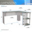 Bureau moderne en L avec tablettes latérales