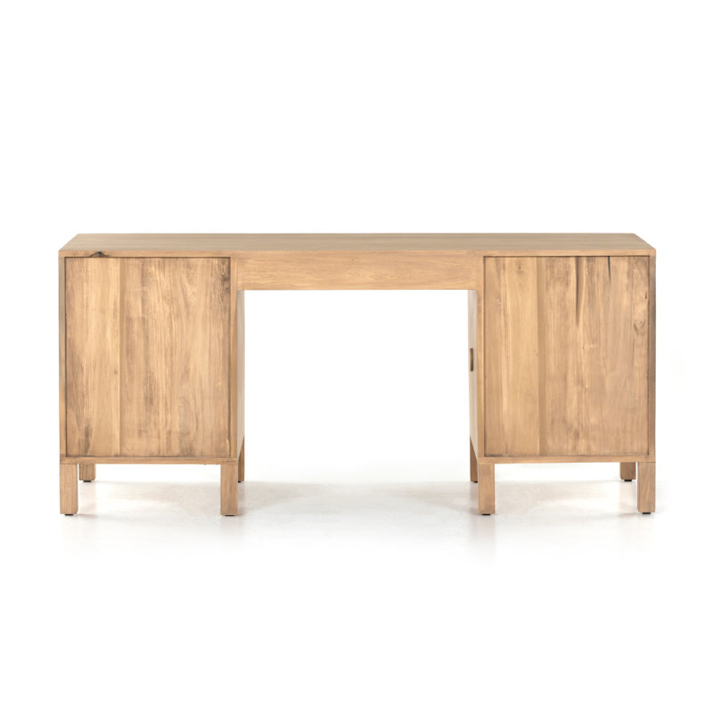 Isador Solid Wood Executive Desk, Dry Wash Poplar