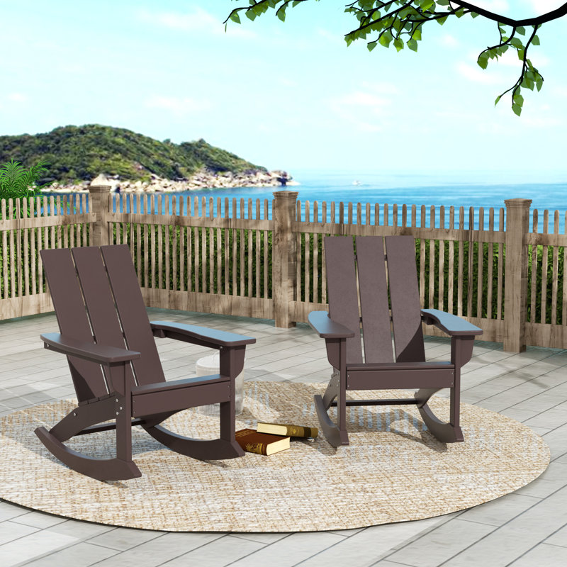 Joubert Outdoor Adirondack Set, Dark Brown