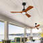 New Model 42 Inch Ceiling Fans With Lights And 3 Solide Wood Blades, 6 Speed Remote,Reversible DC Motor, Ceiling Fan With Remote For Bedroom, Living Room, Study Room-792674006