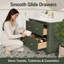 Meuble-lavabo mural flottant vert 36 po avec lavabo en bois d'hévéa massif avec tiroirs en queue d'aronde à fermeture en douceur