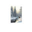 Toile blanche de qualité supérieure blanc d'hiver avec cerf de neige, décoration murale 24 po x 18 po