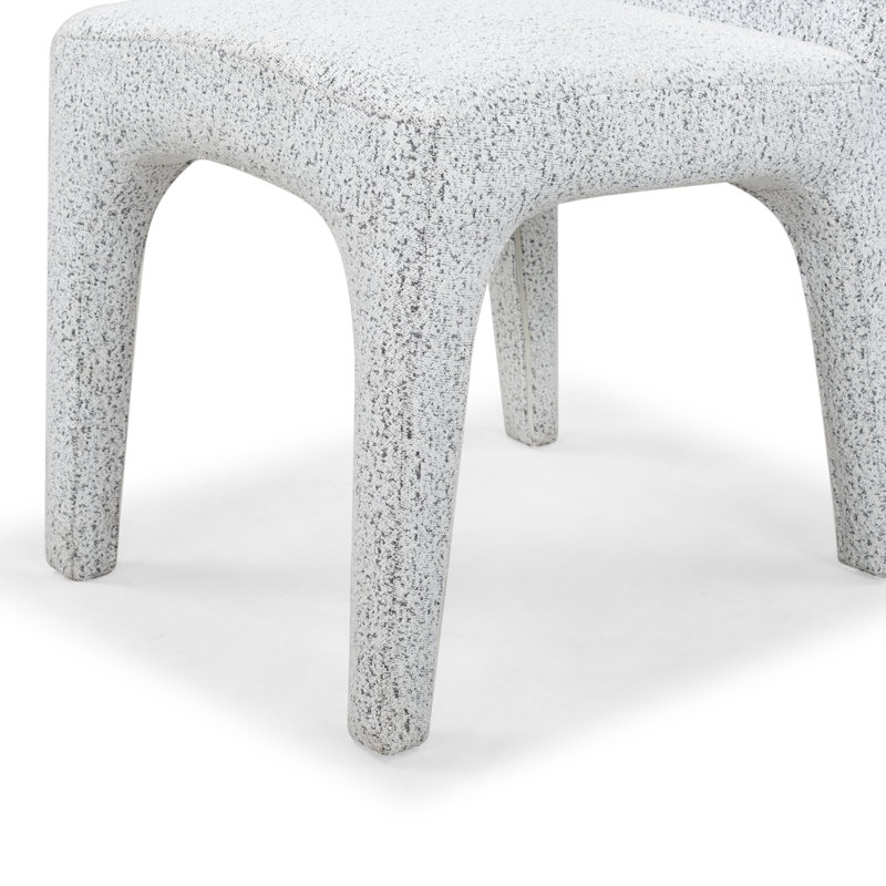 Maricelle Boucle Dining Chair, White/Black