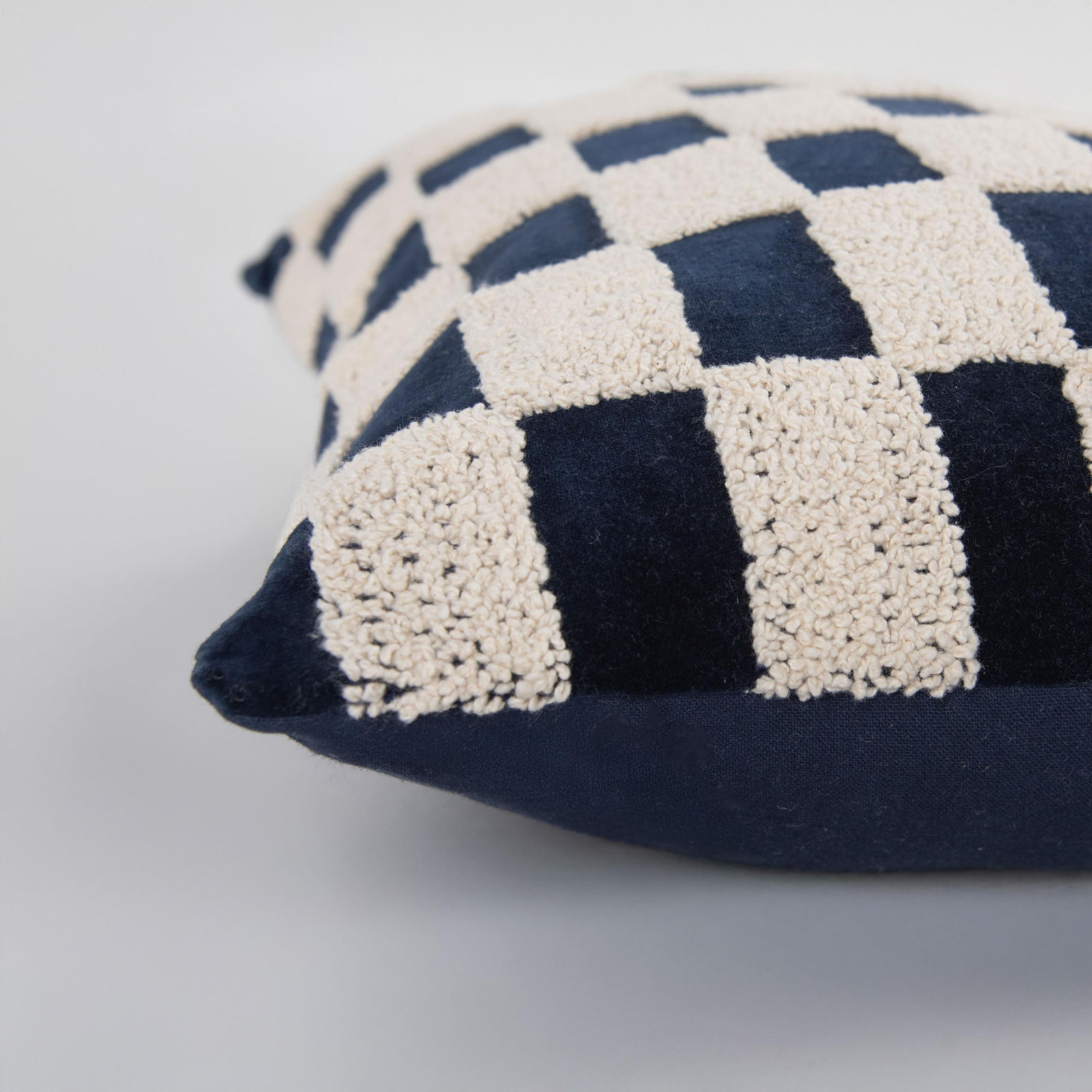 100% Cotton Throw Pillow, Polyester, Blue/Natural