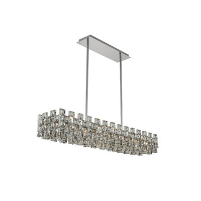 Piazze 8 LT Chrome/Clear Linear Pendant Allegri