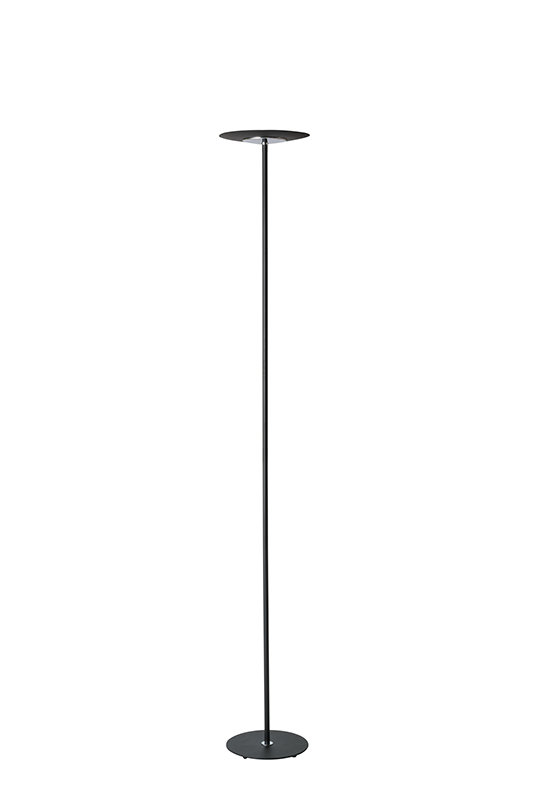 Lampe sur pied 72 po torchère sur pied Ismail, Noir mat
