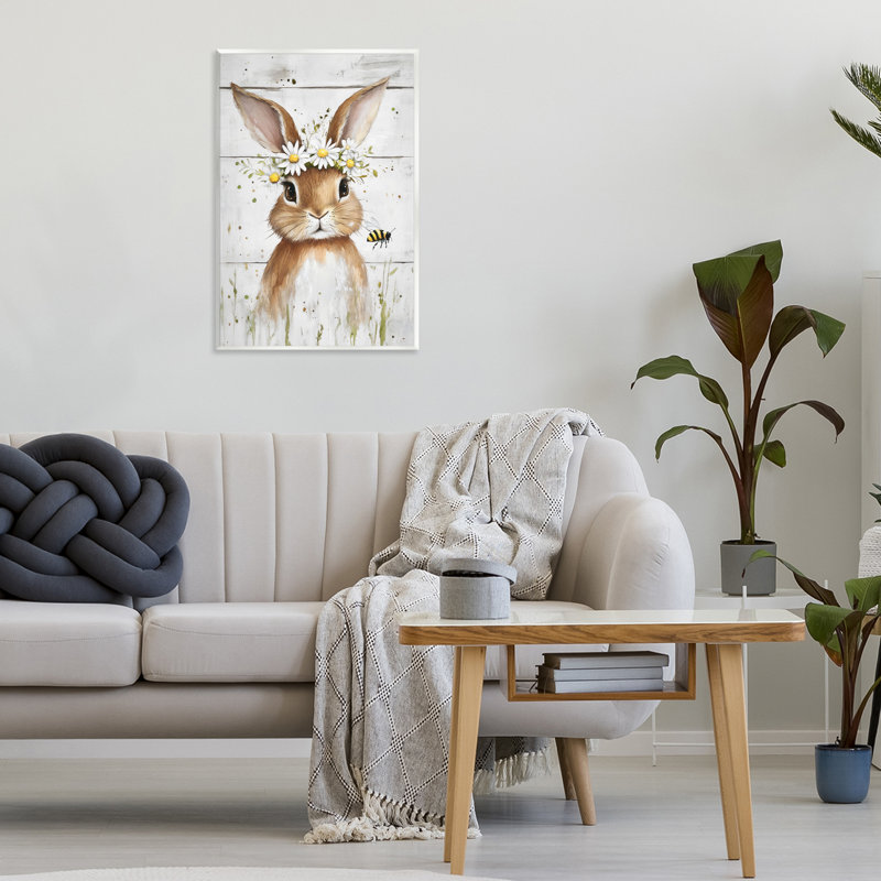 Plaque murale The Bunny & The Bee, design par Tina LeCour, H 19 po x l 13 po