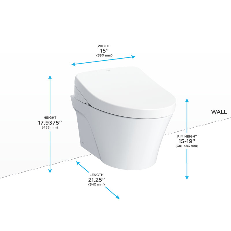 TOTO® WASHLET®+ AP Wall-Hung Elongated Toilet with S500e Bidet Seat and DuoFit® In-Wall 0.9 and 1.28 GPF Dual-Flush Tank System, Matte Silver