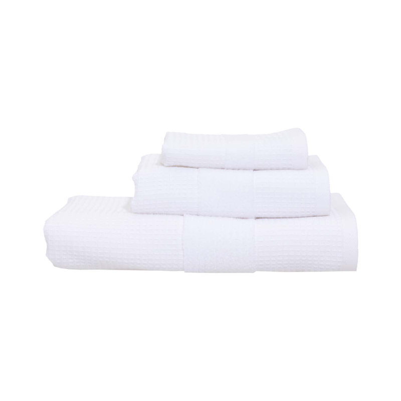 Adayshia Midweight Waffle Bath Towel, White