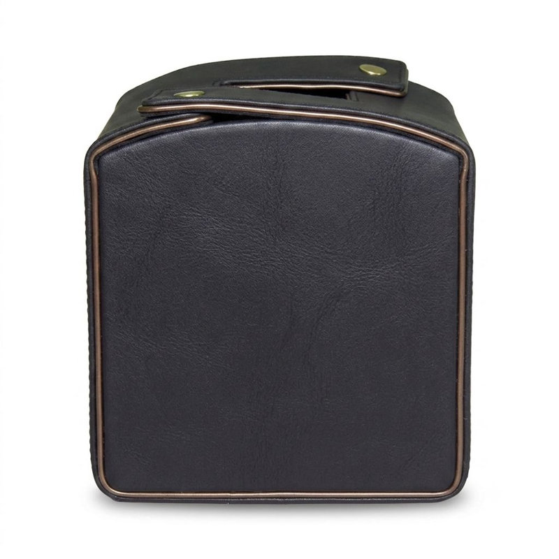Housse pour boîte à mouchoirs en cuir Noir