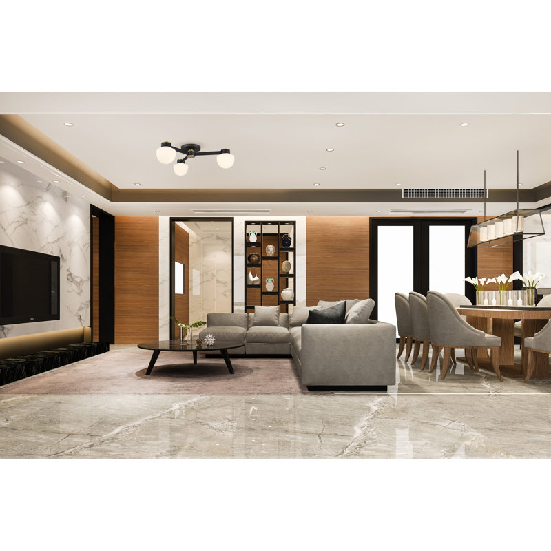 Ollins 3-Light Ceiling Light in Matte Black with Natural Brass