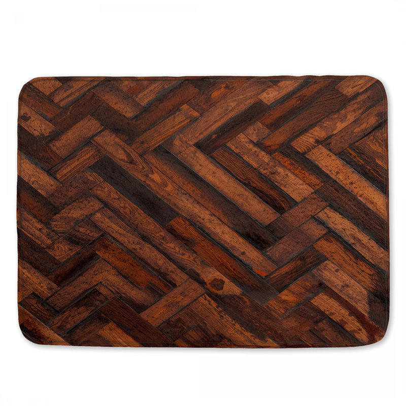 Tapis de bain en bois Parquet, 34 po L x 21 po L