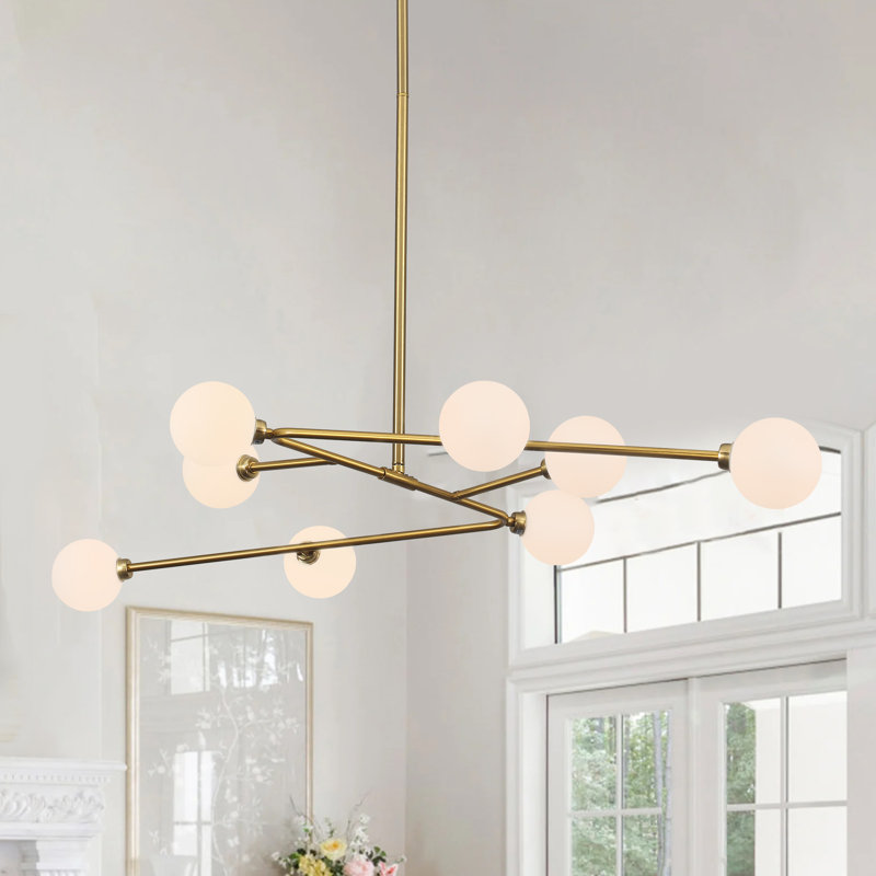 8-Light Dimmable Modern Sputnik Sphere Chandelier