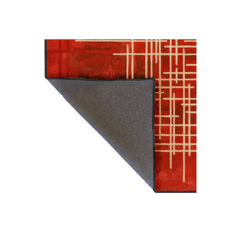 Tapis bleu tissé lavable rétro Mosso, 6 pi 7 po x 9 pi 10 po