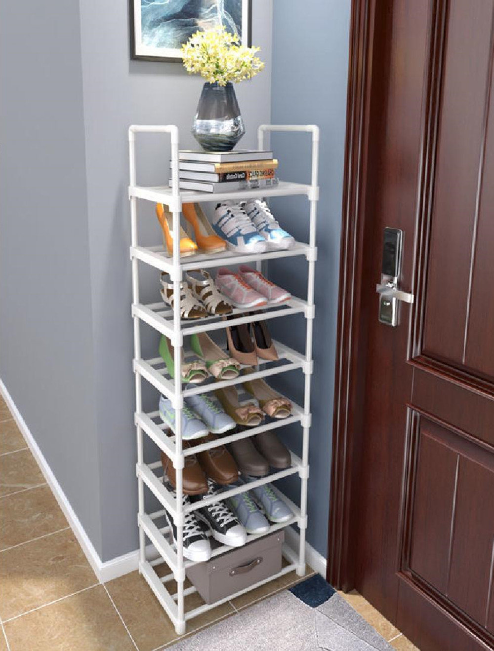 Rebrilliant Wall-Mounted 18-Pair Shoe Boot Rack & Reviews