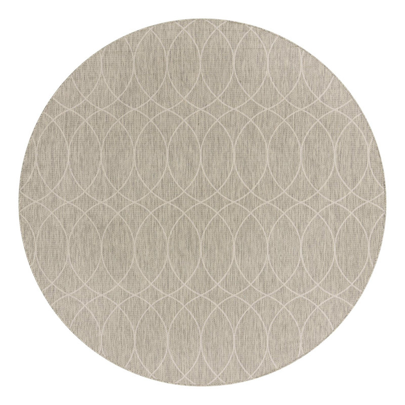 Tapis treillis d'extérieur gris clair, Rond 10 pi