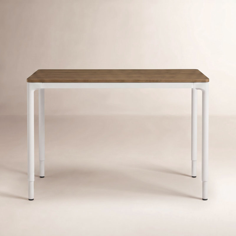 Four Leg Standing Desk, 44.6" H x 48" W x 27" D, Carbon, Bleached Oak