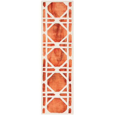 Whit Hand Tufted Wool Geometric Rug