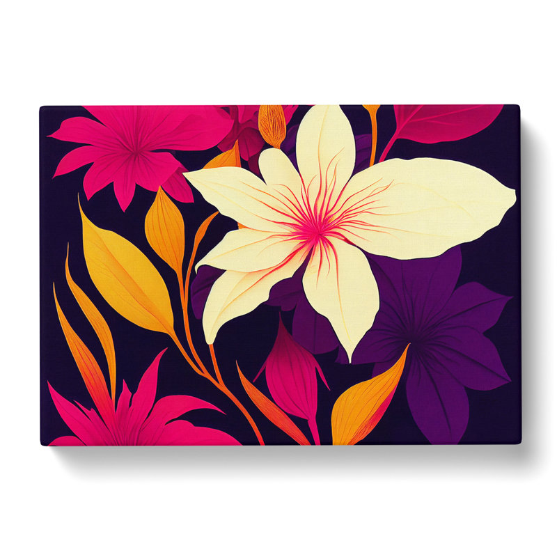 XXX-H1022-WF-7284X Radiant Flowers - Wrapped Canvas Painting, 40cm H x 60cm W x 3cm D