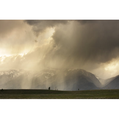 Thunderstorm Rain Hail Cloudscape by ChuckSchugPhotography - Wrapped Canvas Print