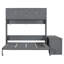 Grand lit escamotable mural avec bureau, tablettes de rangement et grands armoires, gris